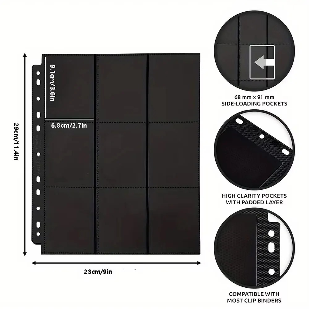 Paquete de 10 Páginas Negras p - Trading Card Binder reseña y precio